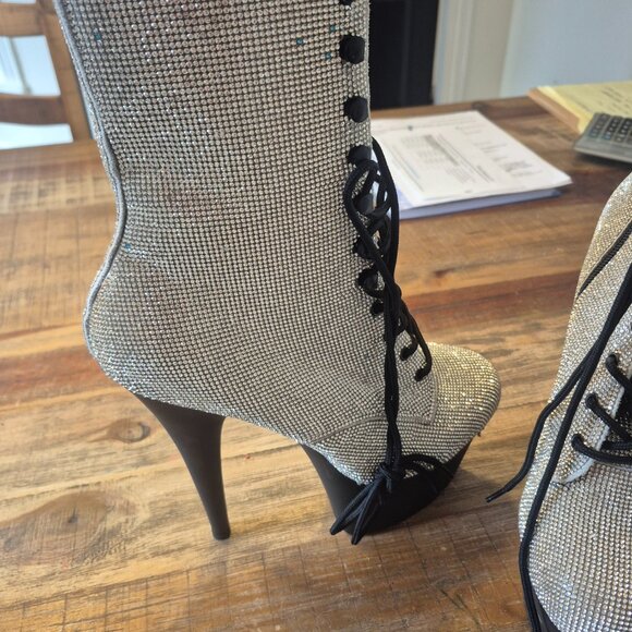 Pleaser  Adore Platform Lace-Up Front Ankle Boot 7" Heel - Picture 2 of 6